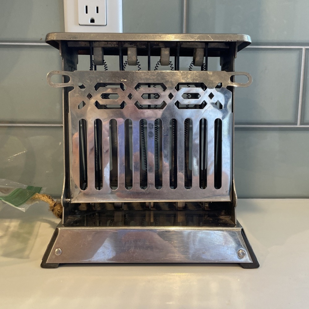 Antique G. E. Hotpoint 159T25 Flip‎ Side Toaster attached cord, works